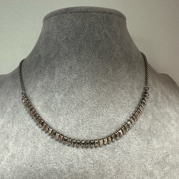 INC International Concepts Jewelry - Silver & Crystal Baguette Necklace